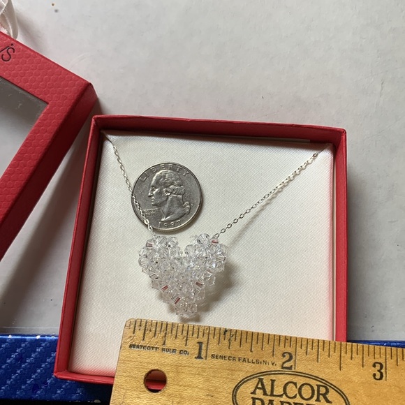 Crystallized Heart Necklace (Sterling Silver Swarovski Elements) - Picture 9 of 10